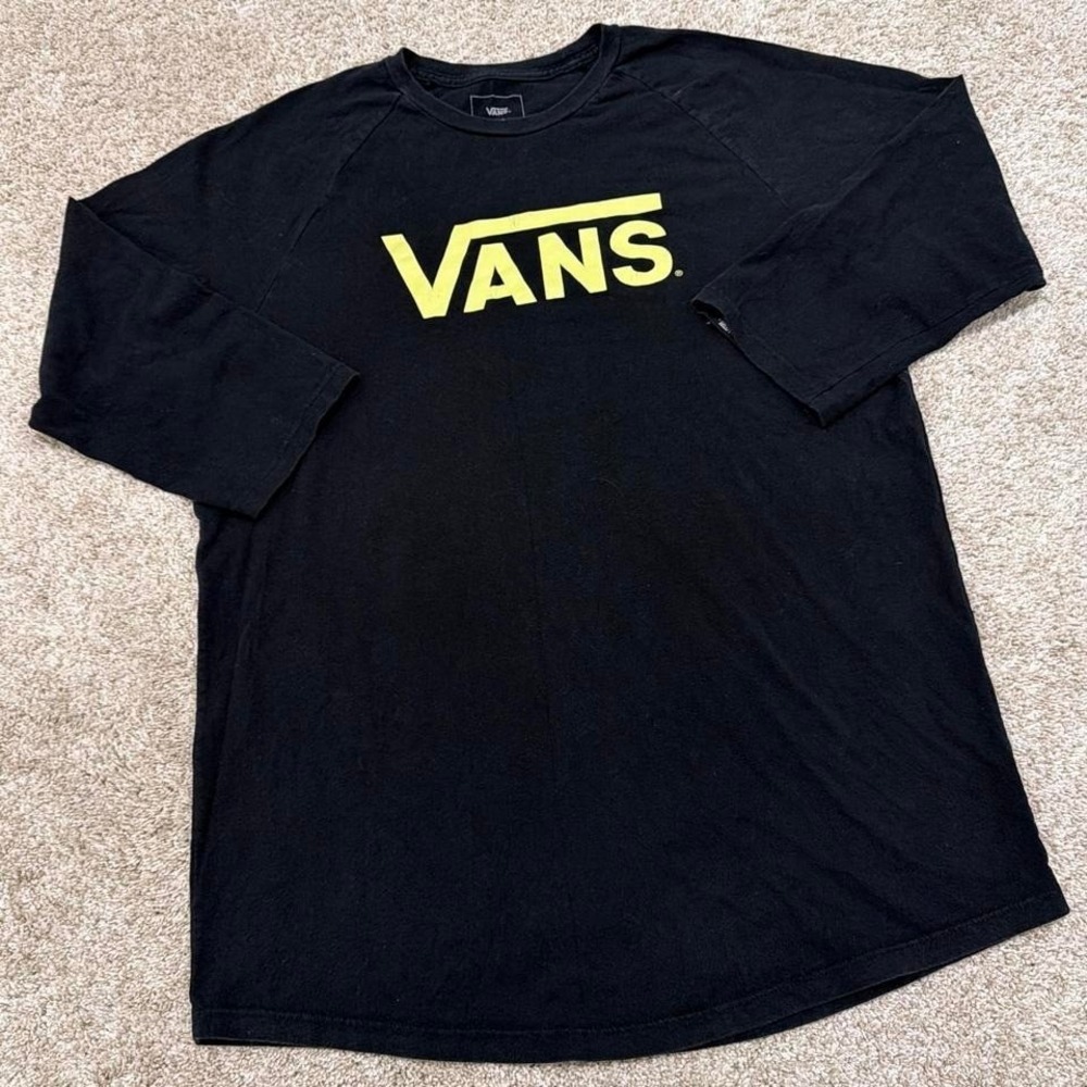 Y2K Vans 3/4 Sleeve Logo Tee‎ | Black / Neon | Large